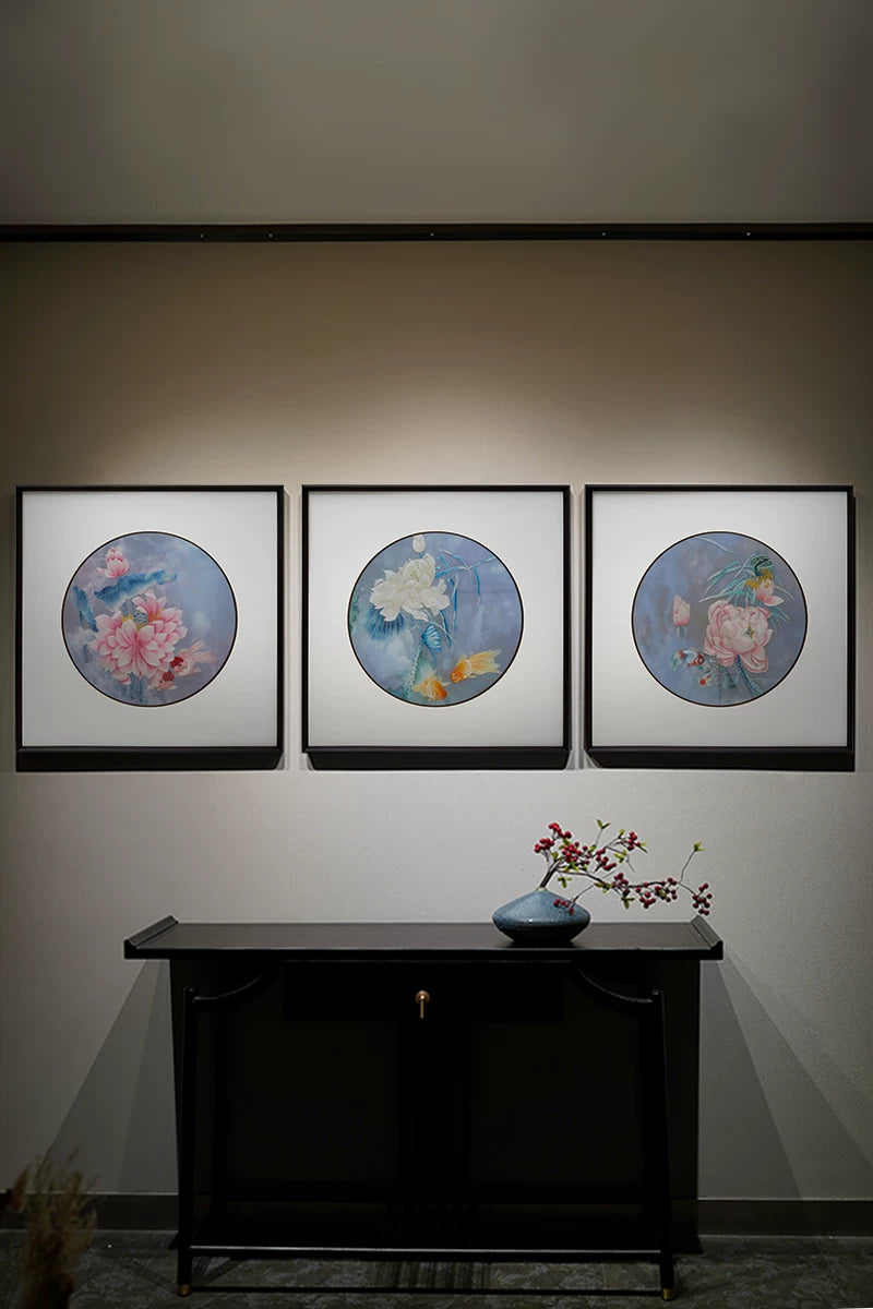 3-Panel Suzhou Embroidery Wall Decor