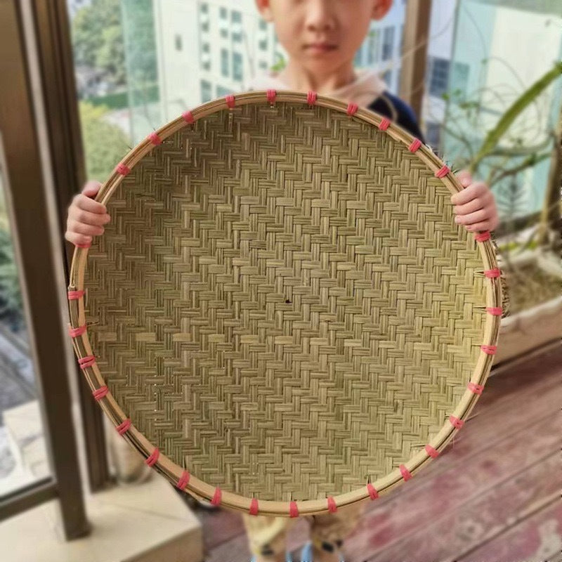 Rattan-Rim Top-Layer Bamboo Sieve Tray