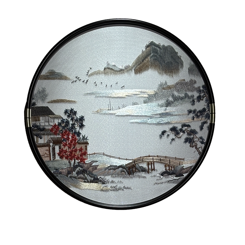 Suzhou Embroidery Round Art "Shanshui"