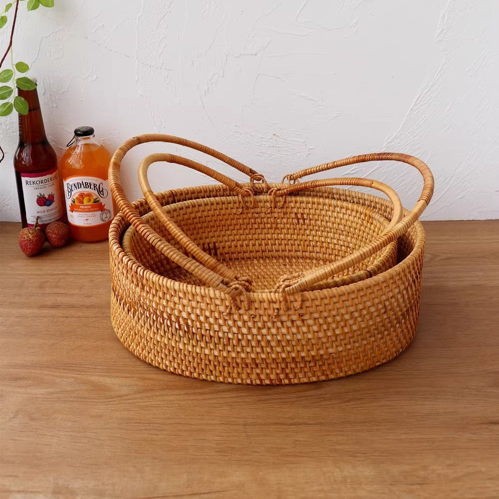 Rattan Picnic Basket with Handle