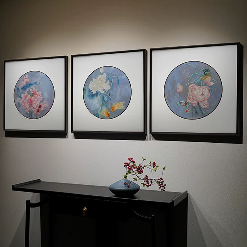 3-Panel Suzhou Embroidery Wall Decor