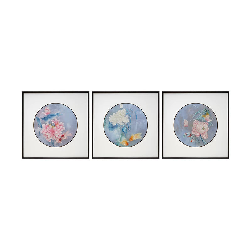3-Panel Suzhou Embroidery Wall Decor
