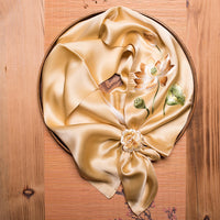 Double-Sided Lotus Silk Scarf with Ring