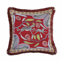 Art Leopard and Monkey Printed Tassel Sofa Throw Pillow, Luxe European