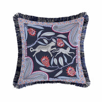 Art Leopard and Monkey Printed Tassel Sofa Throw Pillow, Luxe European