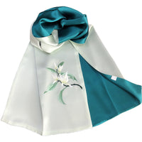 Su Embroidered Mulberry Silk Scarf, 155cm