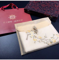 Plum Blossom Double-Layer Silk Scarf