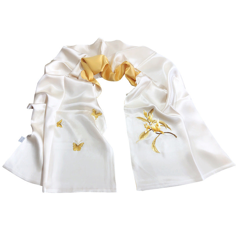 Su Embroidery Mulberry Silk Shawl with Frog Button