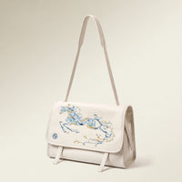Embroidered Leather Messenger Bag