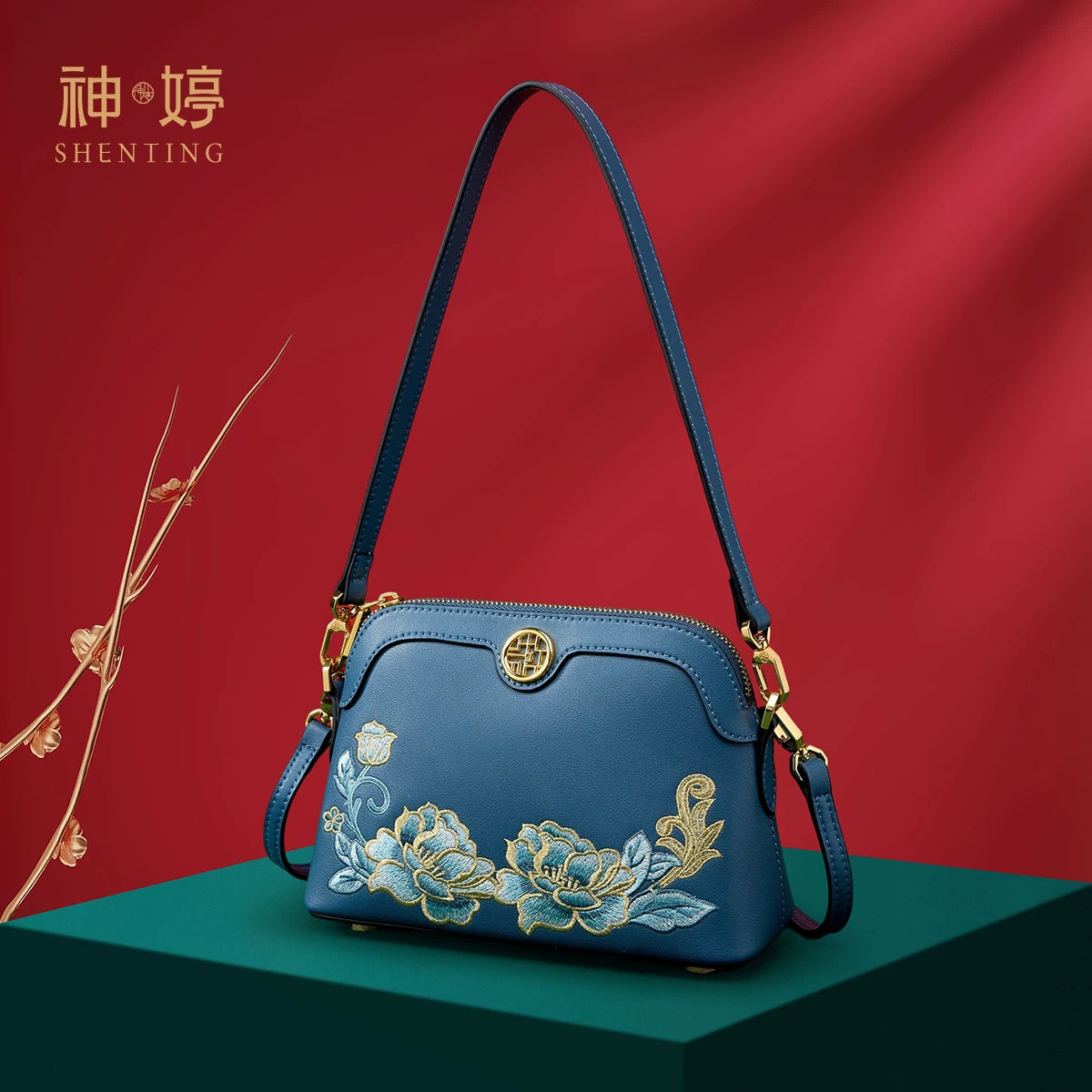 Small Leather Chinese-Style Shoulder Bag