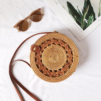 Handwoven Rattan Crossbody Bag