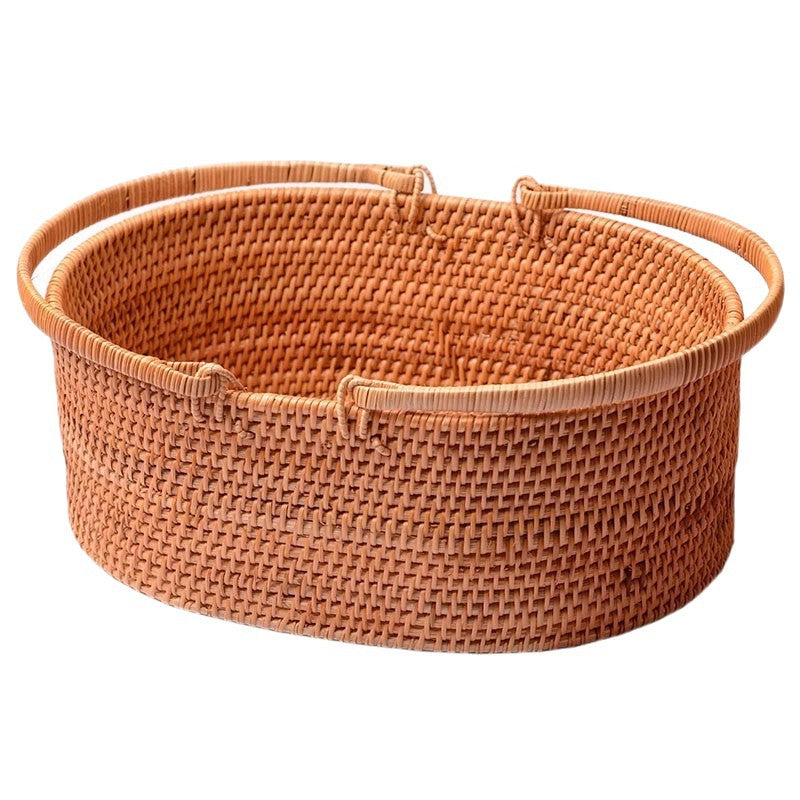 Rattan Picnic Basket with Handle
