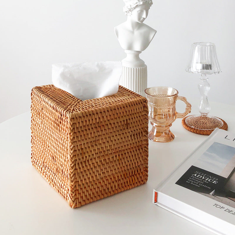Rattan Tissue Box & Napkin Holder