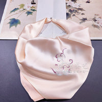 Mulberry Silk Embroidered Square Scarf 55cm