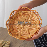 Rattan Basket with Scalloped Edge