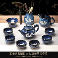 Tin-Inlaid Traditional Chinese Tea Set