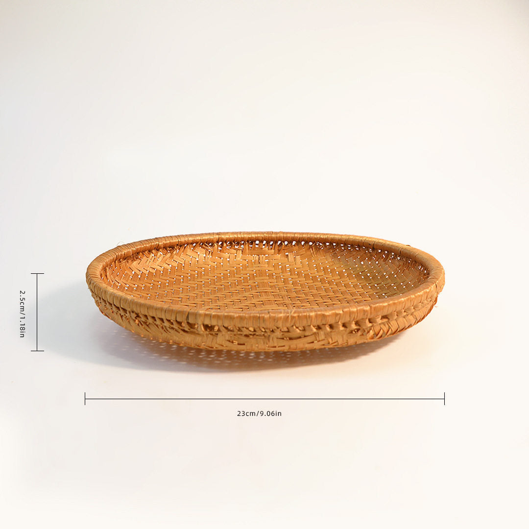 Smoked Bamboo Shallow Basket