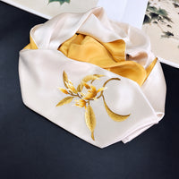 Su Embroidered Mulberry Silk Scarf, 155cm