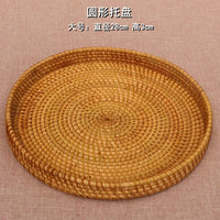 Round Woven Rattan Tray