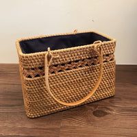Handwoven Rattan Crossbody Bag