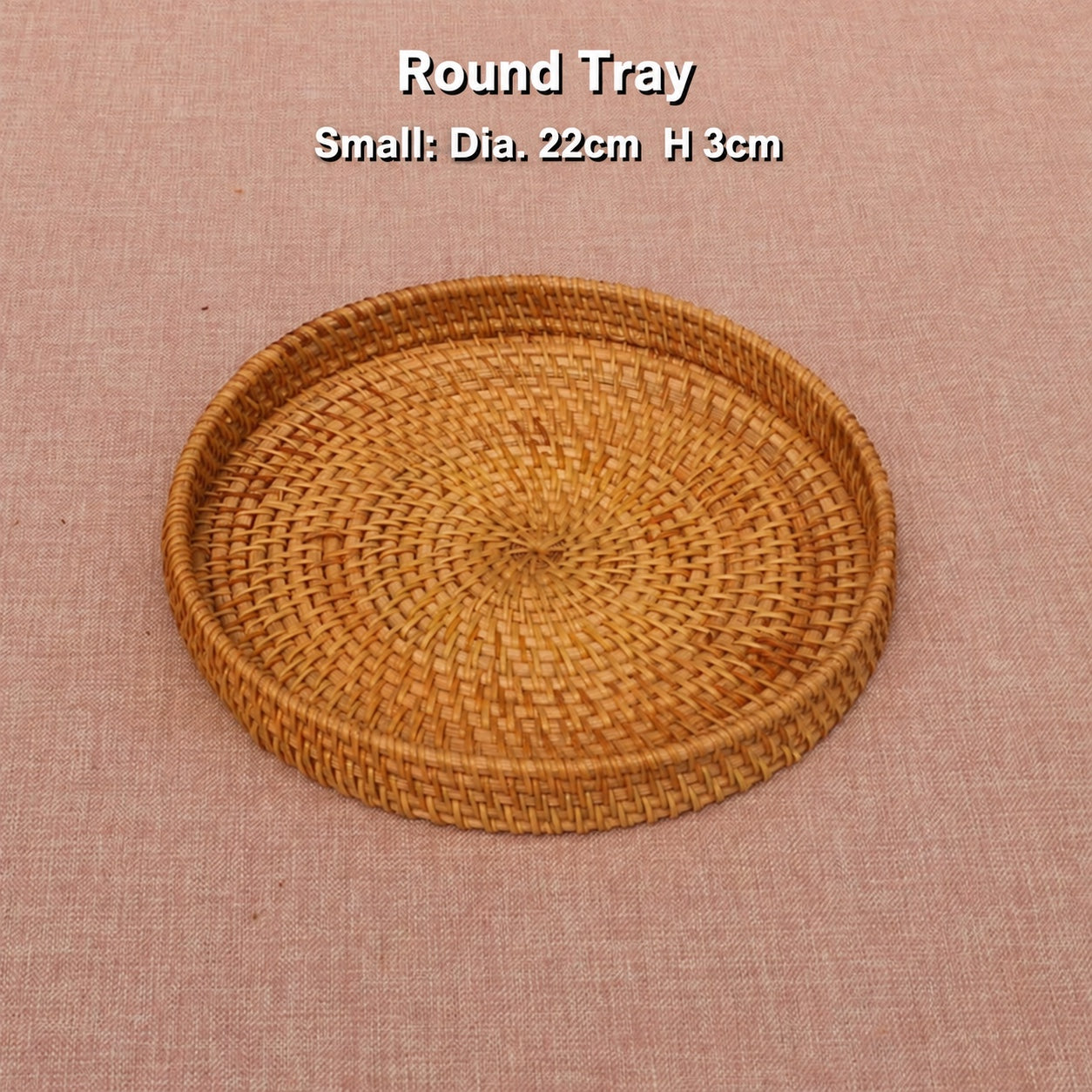Round Woven Rattan Tray