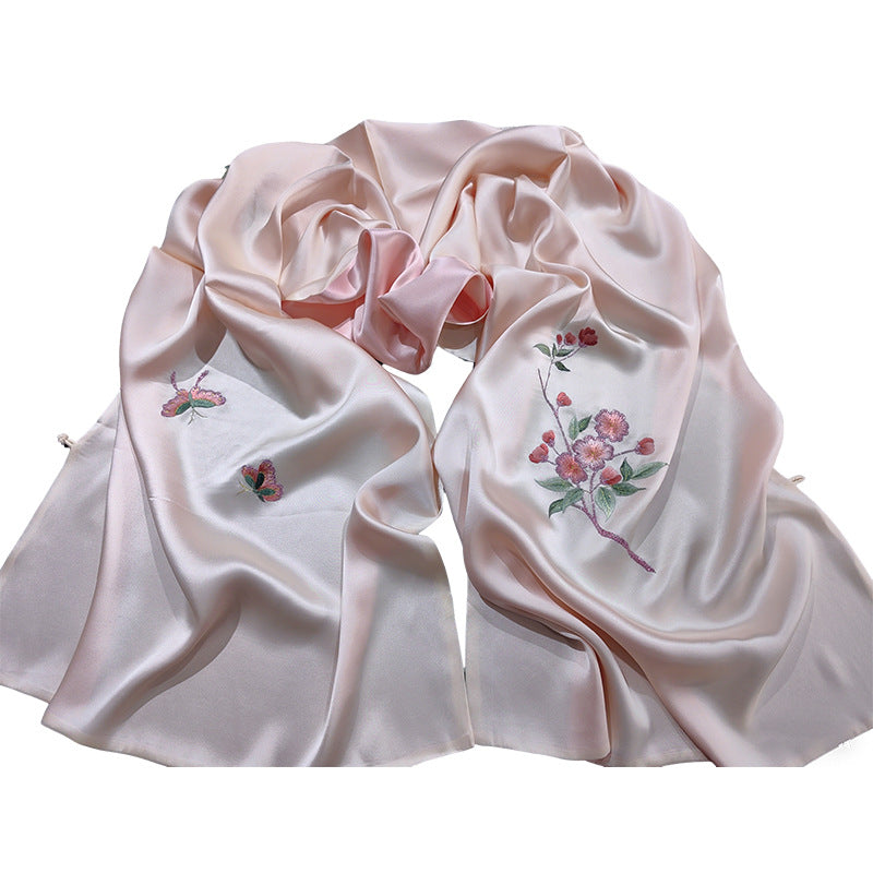 Hand-Embroidered Su Silk Shawl, Suzhou Heritage
