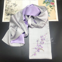 Plum Blossom Double-Layer Silk Scarf