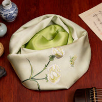 100% Mulberry Silk Su Embroidery Long Scarf