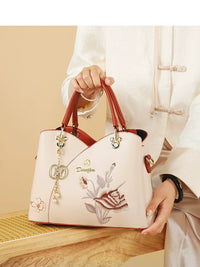 Carnation or Azalea Embroidered Handbag