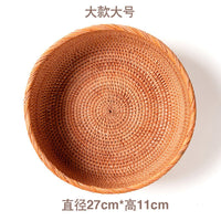Wave-Edge Rattan Fruit Basket