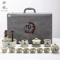 Ge Kiln Landscape Tea Set Melon Teapot