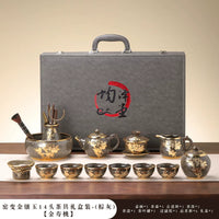 Gold-Inlaid Jade Kung Fu Tea Set Classic