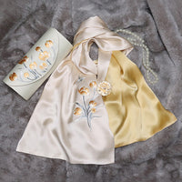 Su Embroidery Silk Scarf, Clutch and Ring Set