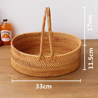 Rattan Picnic Basket with Handle