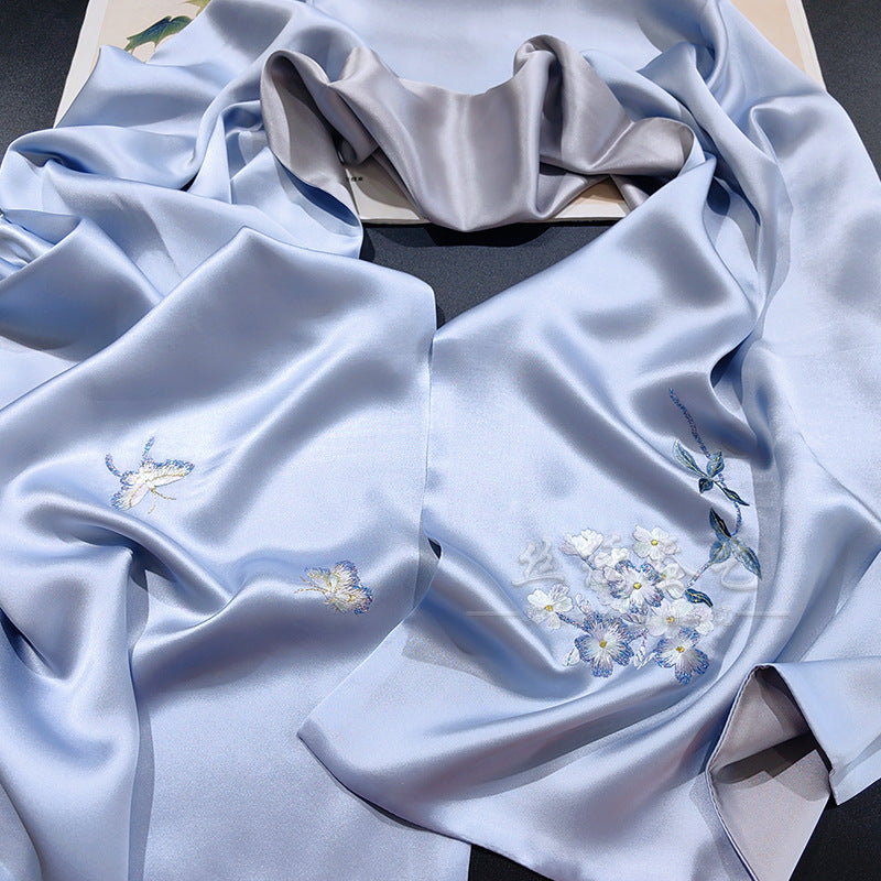 Mulberry Silk Su Embroidered Heritage Scarf