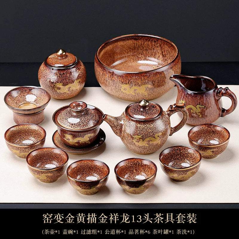 Golden Dragon Gilded Tea Set