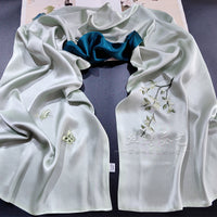 Mulberry Silk Embroidered Qipao Shawl (Style 2)
