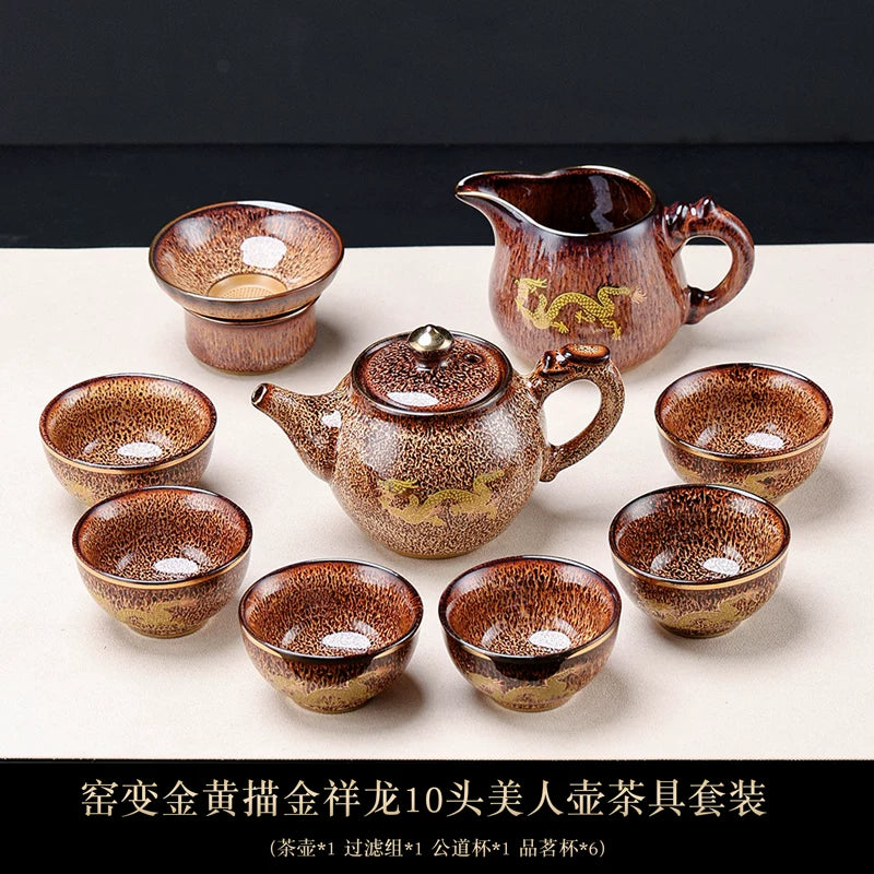 Golden Dragon Gilded Tea Set