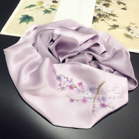 Plum Blossom Double-Layer Silk Scarf
