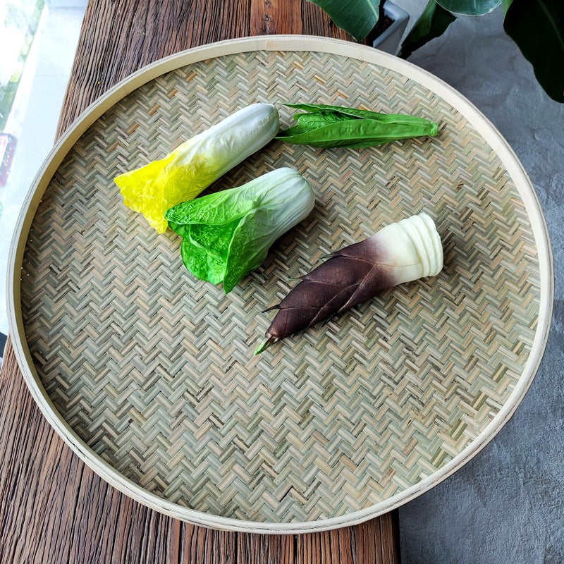 Green Bamboo Round Drying Tray