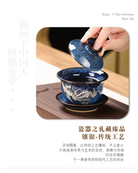 Tin-Inlaid Traditional Chinese Tea Set