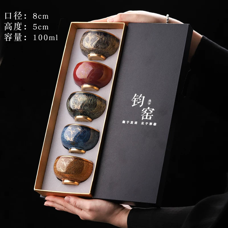 Kiln-Change Five Elements Cup Set