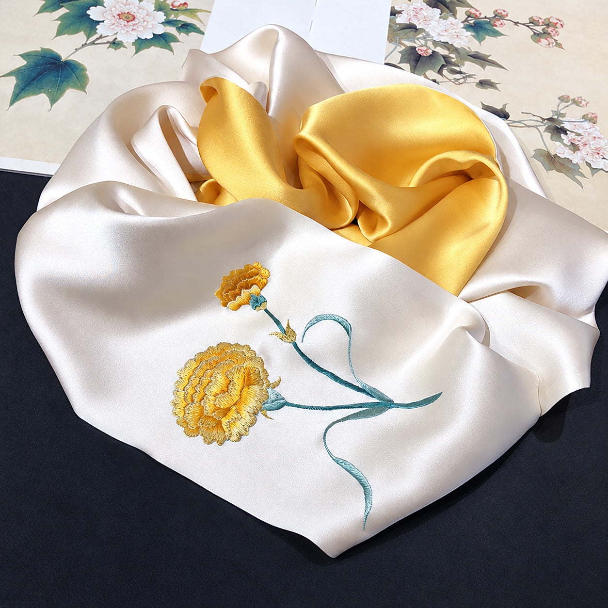 Suzhou Su Embroidery Silk Scarf