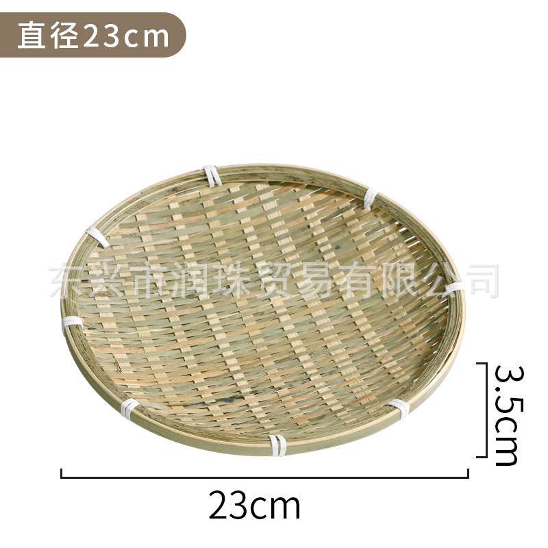 Red-Rim Bamboo Serving Plate