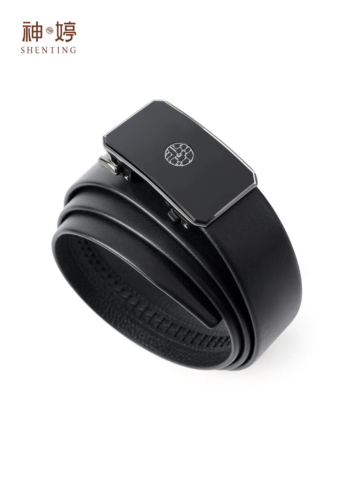 Men's Leather Belt with Automatic Buckle