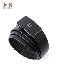 Men's Leather Belt with Automatic Buckle