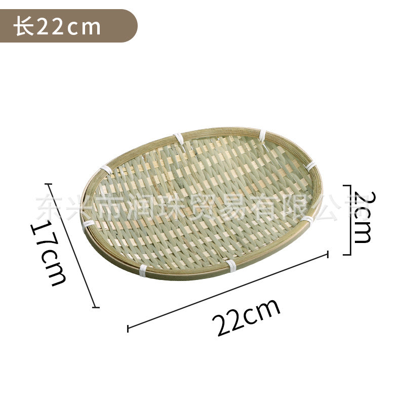 Red-Rim Bamboo Serving Plate