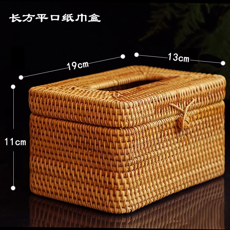Rattan Tissue Box & Napkin Holder
