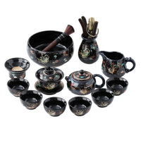 Black Tenmoku Apsara Tea Set