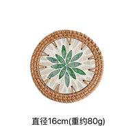 Rattan & Shell Coaster
